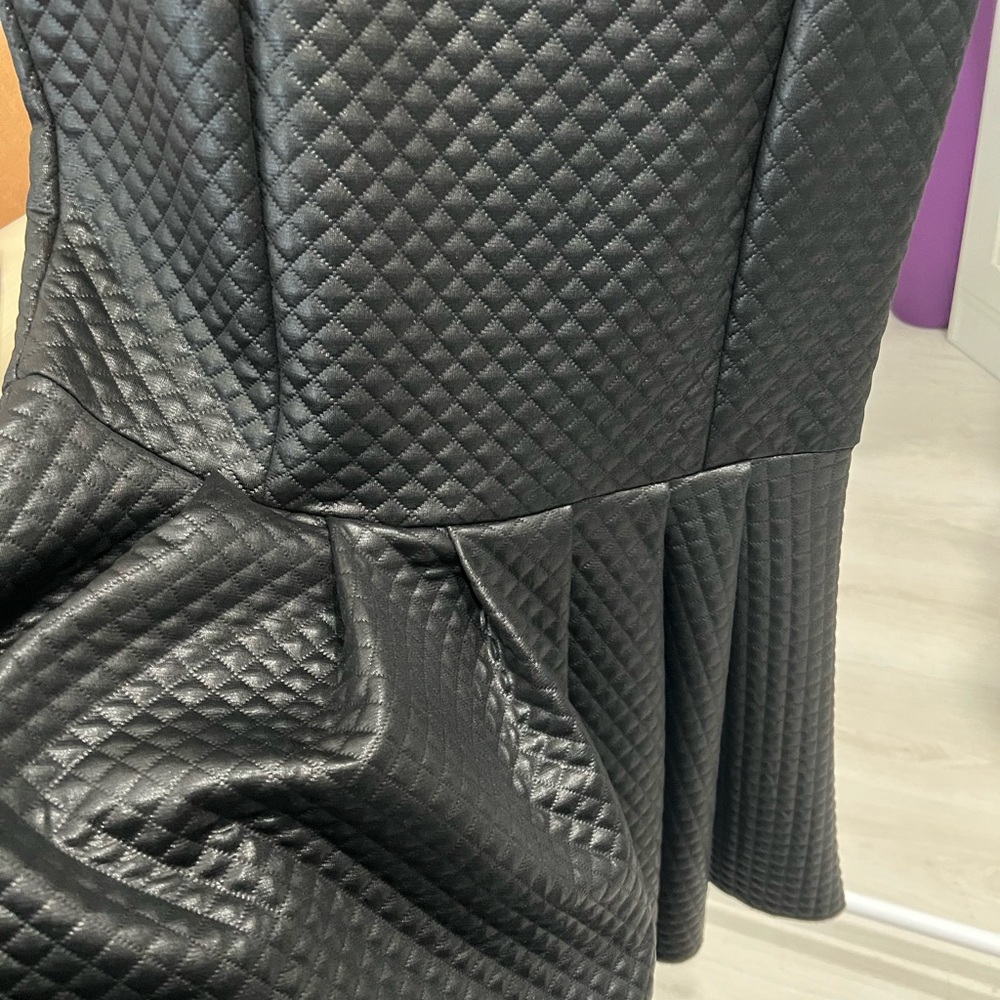 Faux Leather Peplum Top